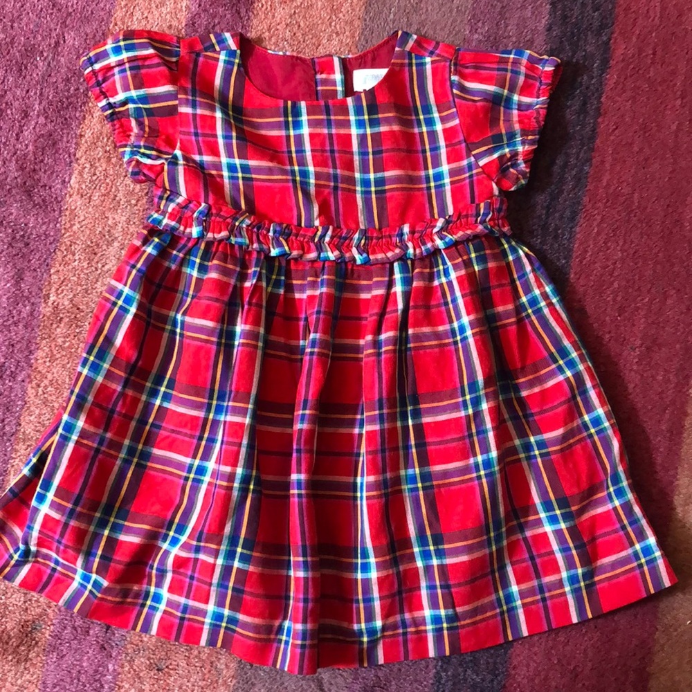 Red plaid holiday dress